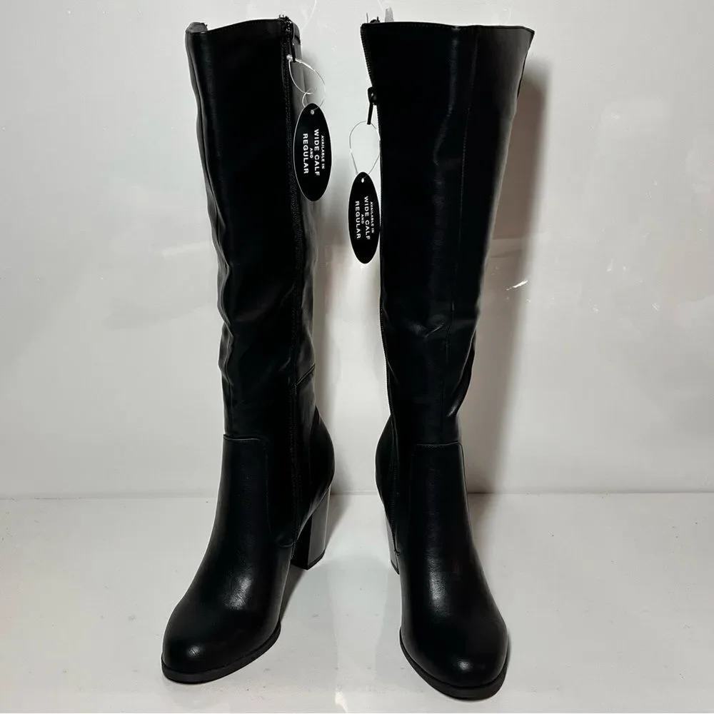 Style & Co Addyy Knee High Wide Calf Confort Helled Boots